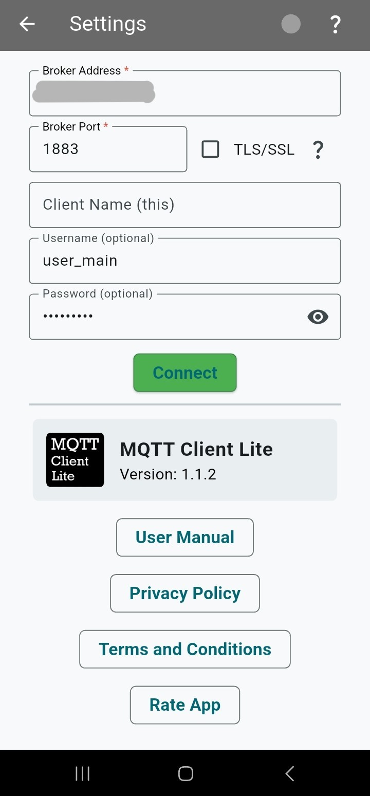 Settings Screen